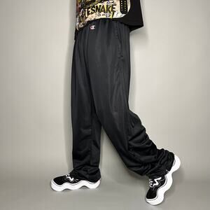 Vintage Y2K Champion Sweatpants Mens 2XL Baggy Fit Jet Black Polyester